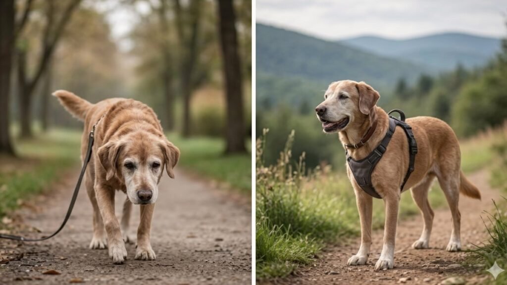 Short walks vs. long walks: what’s right for an ageing dog?